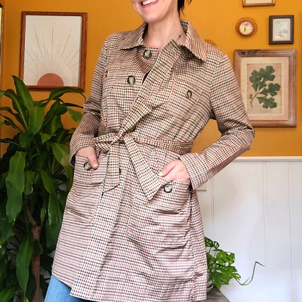 Cabi Houndstooth Trench Coat